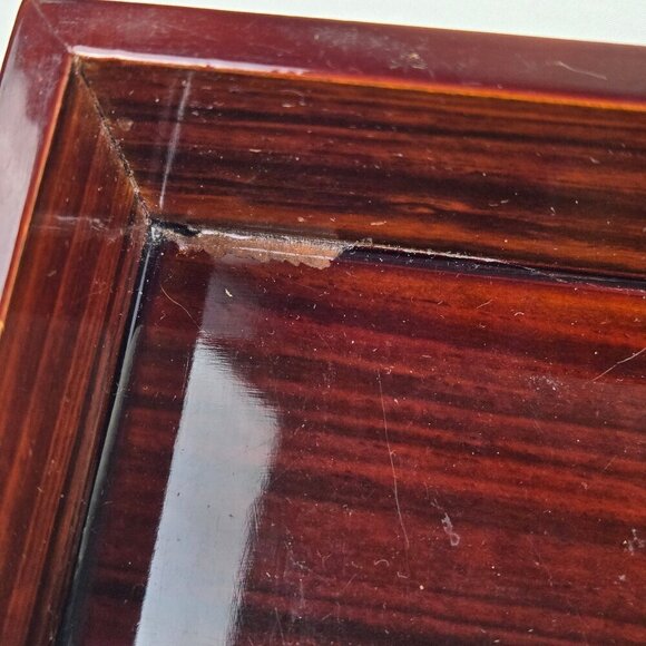 Wooden Lacquered Rectangular Box with Golf Ball & Club Head on Top Removable Lid - Picture 14 of 16